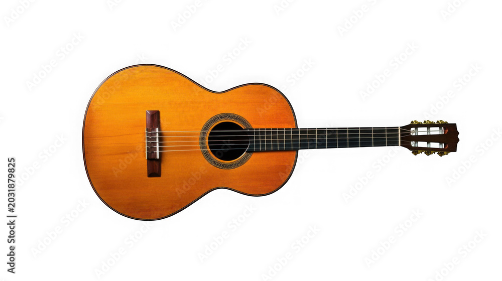 Fototapeta premium Acoustic guitar on transparent background