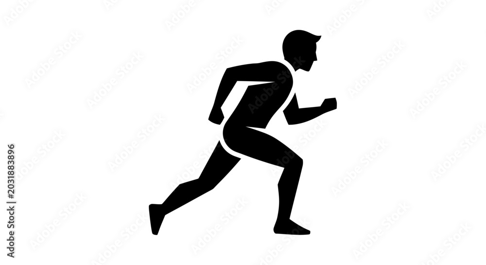 Fototapeta premium Running silhouette of a man in motion on a white background design