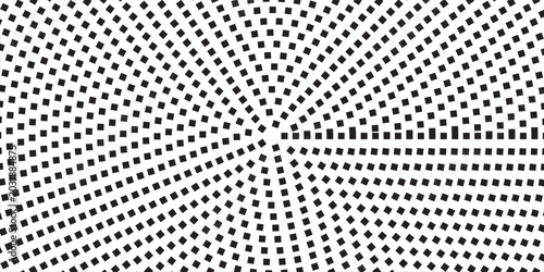 Cuadro en lienzo Abstract Optical Illusion Square Grid Background, Geometric Black and White Wave