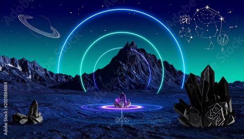 fantasy landscape with moon