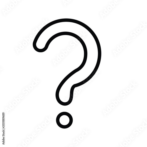 Question mark outline icon isolated on gray background minimal symbol design