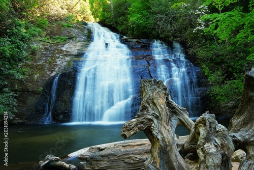 Canvastavla Graceful upper Helton Falls and lush forest
