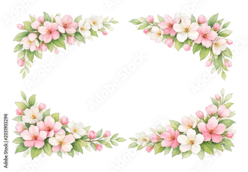 PNG Elegant floral watercolor frame.