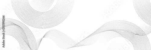 White abstract background with circular lines, technology futuristic template. Vector eps 11