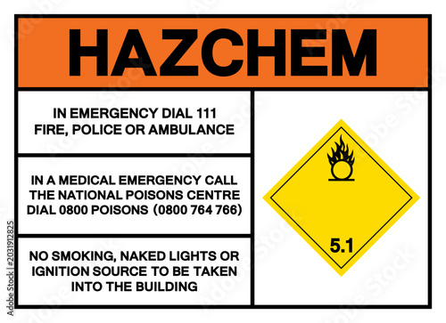 Hazard Chemical Oxidizer Class 5.1 Symbol Sign, Vector Illustration, Isolate On White Background, Label .EPS10