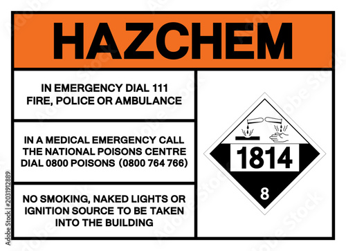 Obraz na plátně Hazard Chemical UN1814 Class 8 Potassium Hydroxide Symbol Sign, Vector Illustration, Isolate On White Background Label
