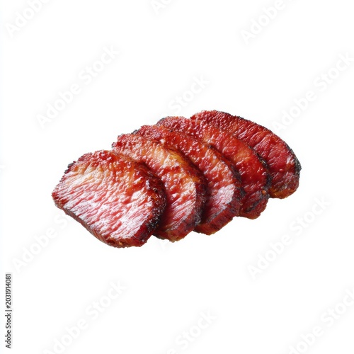 Deliciously tender slices of roasted meat showcasing rich colors and mouthwatering texture, perfect for culinary presentations