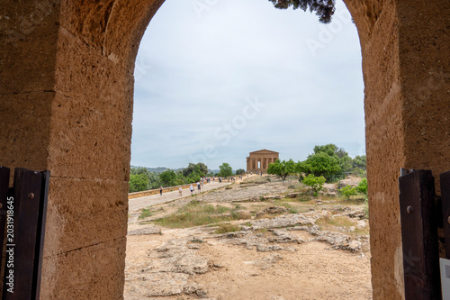 Temple seen thru a door in Archaeological Site of Agrigento