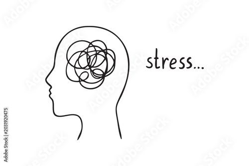 Canvas-taulu Anxious student amidst tangled thoughts