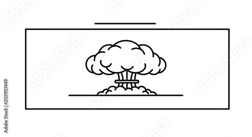 Nuclear Explosion Mushroom Cloud Icon on Screen