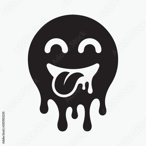 Cuadro en lienzo Dripping cartoon face silly goofy graffiti icon