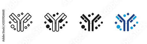 Tableau sur toile Antibody icon set multiple style collection