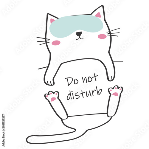 Photography Cute sleepy cat do not disturb t shirt vector illustration design