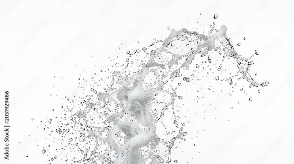 Fototapeta premium Dynamic Splash of Water with Droplets in Motion for Creative Design.