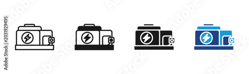 Tableau sur toile Electric Generator icon set multiple style collection