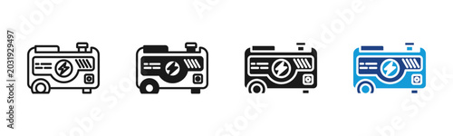 Foto Power Generator icon set multiple style collection