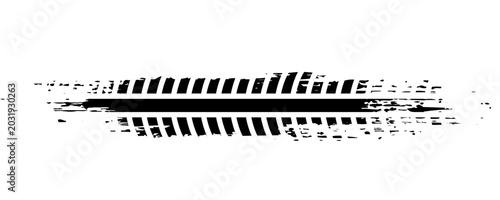 Canvas-taulu Grunge tire tracks, wheel braking marks