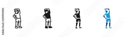 Warm Up icon set multiple style collection