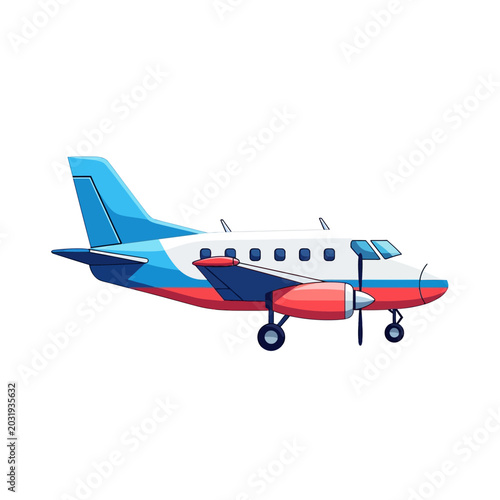 Cartoon Airplane Illustration - Sky Transport Vehicle, Isolated