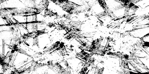 Quadro su tela Black and white grunge texture with scratches and smudges on white background ve