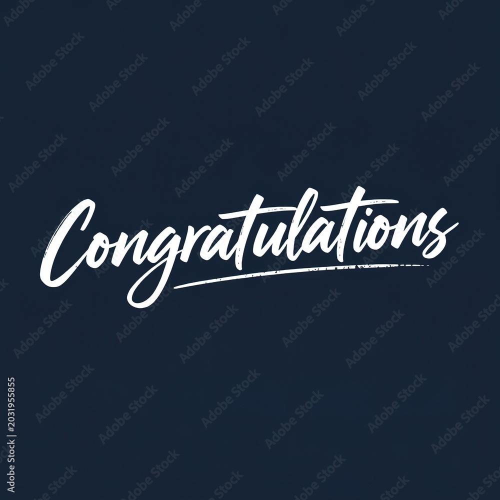 Obraz premium Congratulations text typography design on dark blue background.