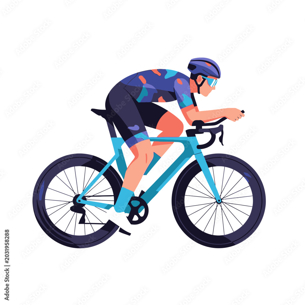 Naklejka premium Cyclist in motion on a modern road bike, fitness
