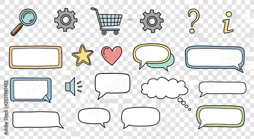 Tableau sur toile Colorful chat bubbles and icons.