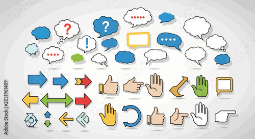 Quadro su tela Collection of various hand icons.