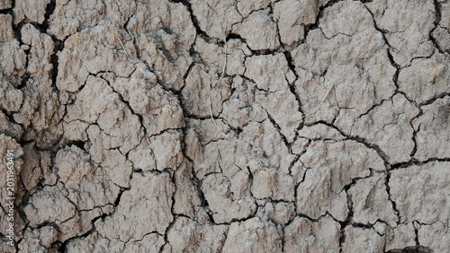 Obraz na plátně Dry Cracked Earth Surface with Texture and Parched Land Pattern