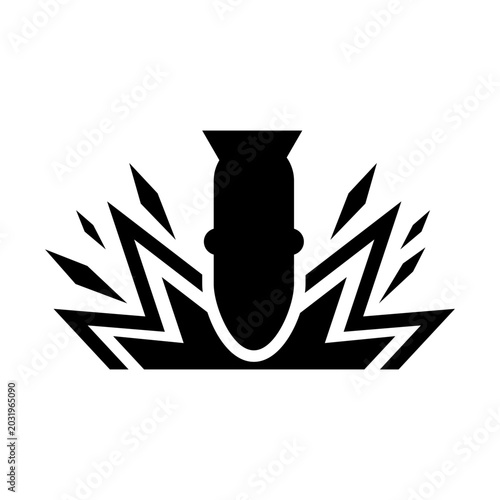 Missile explosion icon design with transparent background