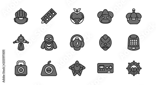 Photography Collection of various electronic devices icons.