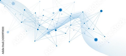 Foto Abstract tech network connection dots