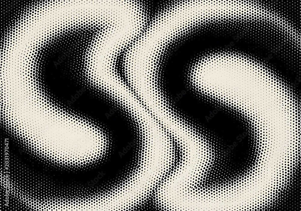 Fototapeta premium Hypnotic Halftone Waves Pattern