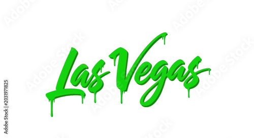 Las Vegas Neon Green Drip Text Graphic Design