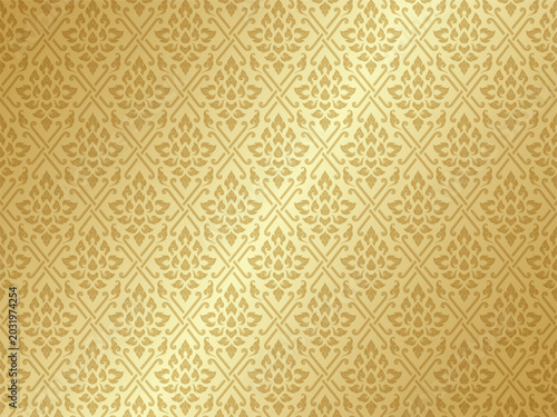 Thai art luxury banner, background pattern decoration for printing, flyers, poster, web, banner, brochure and card concept vector illustration
