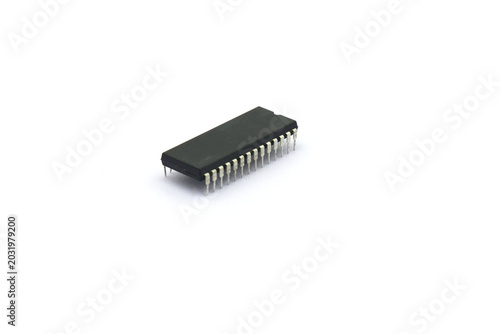 Принти на полотні A blurry microcontroller on a white background