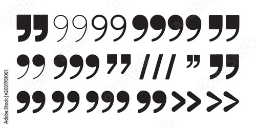 Bild auf Leinwand Collection of various quotation marks and punctuation symbols on transparent background