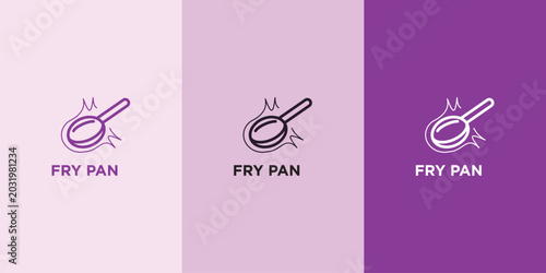Creative Fry Pan Music Logo Design Vector