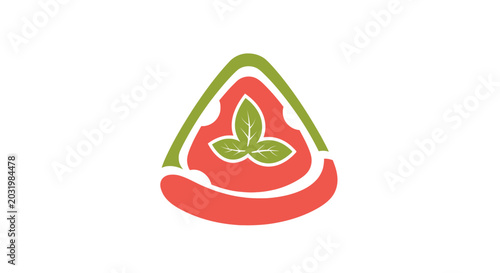 Fresh Pizza Slice Logo Representing Vegetarian Ingredients for Modern Cuisine Design