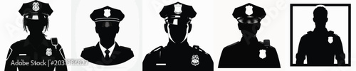 Foto Vector silhouette of police