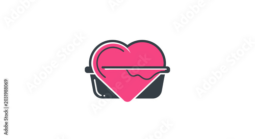 Graphic Representation of a Heart Inside a Container Symbolizing Health and Wellness