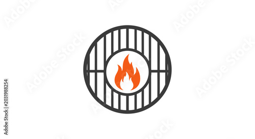 Grill Icon Representing Cooking, Barbecue and Outdoor Meal Preparation, Simple Design