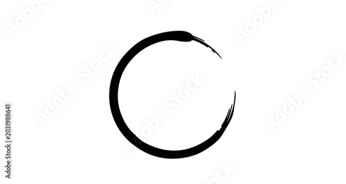 Enso circle, handdrawn zen symbol, brush stroke