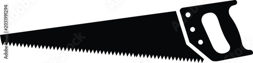 Konstfotografi Minimalist black silhouette of a hand saw for construction and woodworking desig