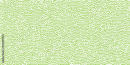 Pastel green minimalist maze line art pattern seamless textile print for sustainable fashion branding cover layout, vector design