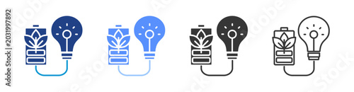 фотографія GREEN POWER icon set multiple style collection
