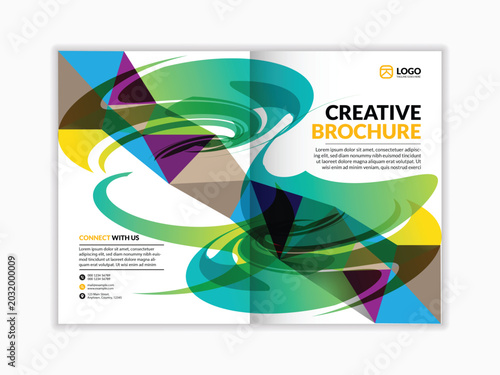 Annual report cover both side business report cover design retro cover geometric design