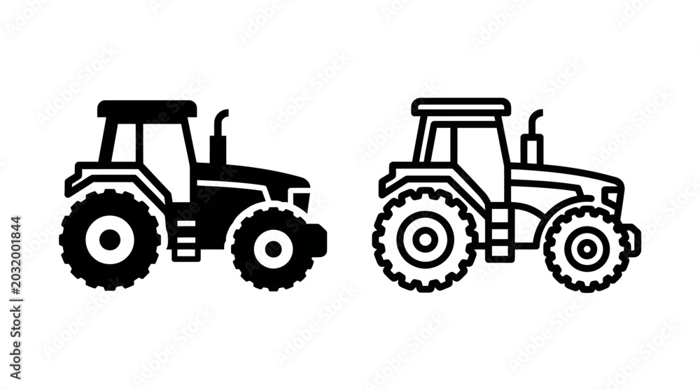 Obraz premium Tractor Icon Set