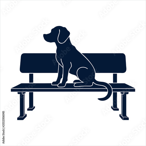 Minimalist black paper cut dog head silhouette on light beige background