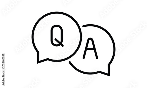 Photos Question and answer line icon